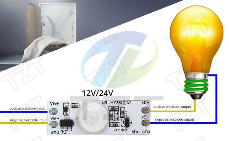 Инфракрасный датчик движения 12-24В выключатель на движение 72w