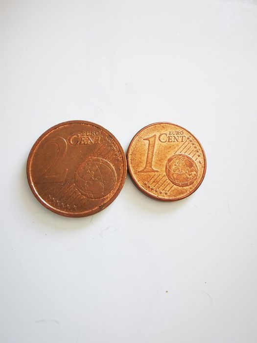 Moedas raras 1 e 2 cêntimos