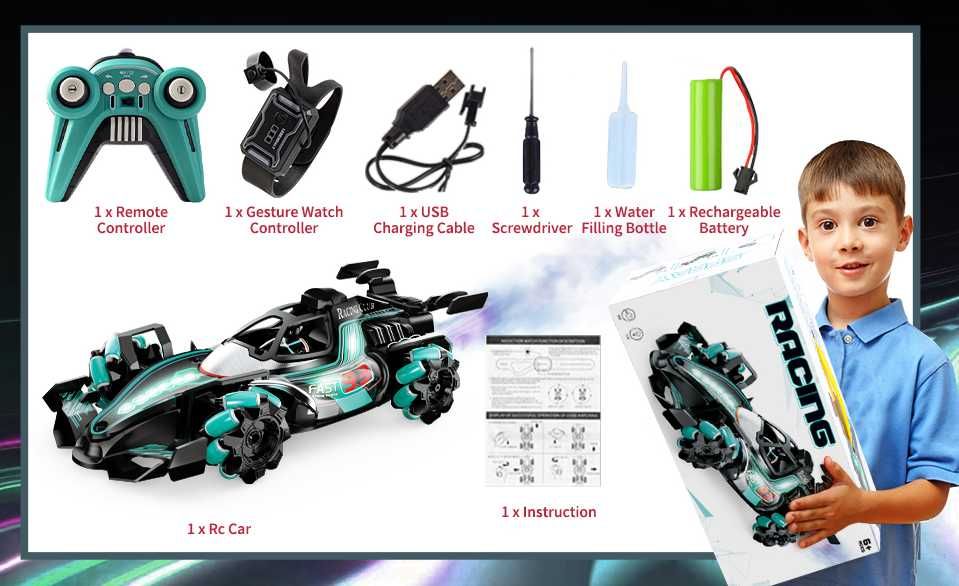 ТОП 25! Гоночна дріфт машинка 4х4 радіокерована,датчікЖестівСпецефекти