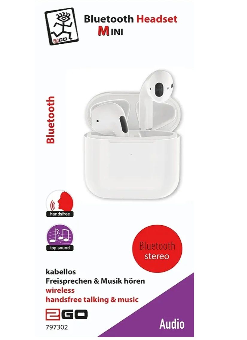 Zestaw słuchawkowy Bluetooth 2GO "Tws Mini" - biały