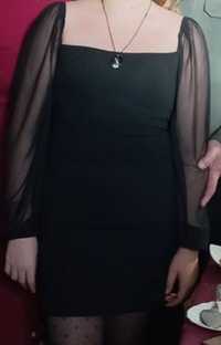 Чорне плаття, рукава сеточка