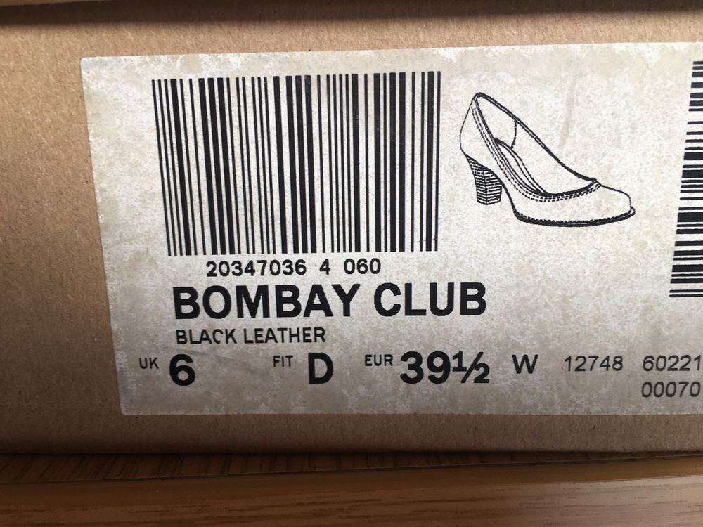 Półbuty czółenka Clarks Bombay Club rozm. 39 ½ skóra czarne