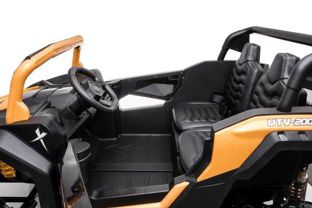 Auto na Akumulator A032 EVA – Złote | 24V, 4x200W, LED, Miękkie Koła