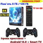 Игровая приставка Game Box W8 PRO Smart TV 8 ГБ / 128 ГБ Android 14.0