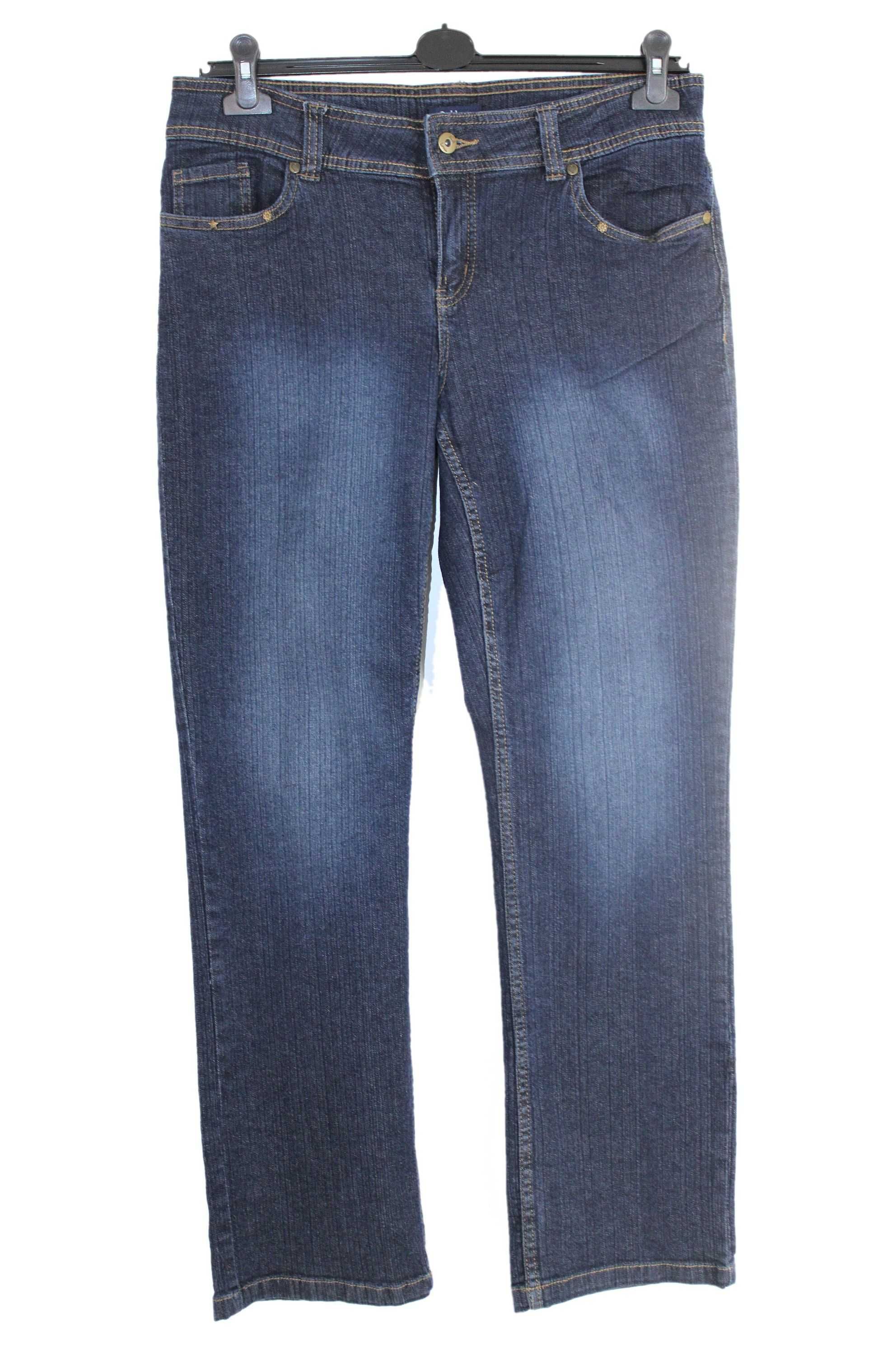 w7 PORT LOUIS Granatowe Damskie Proste Spodnie Jeans 40/42 L/XL