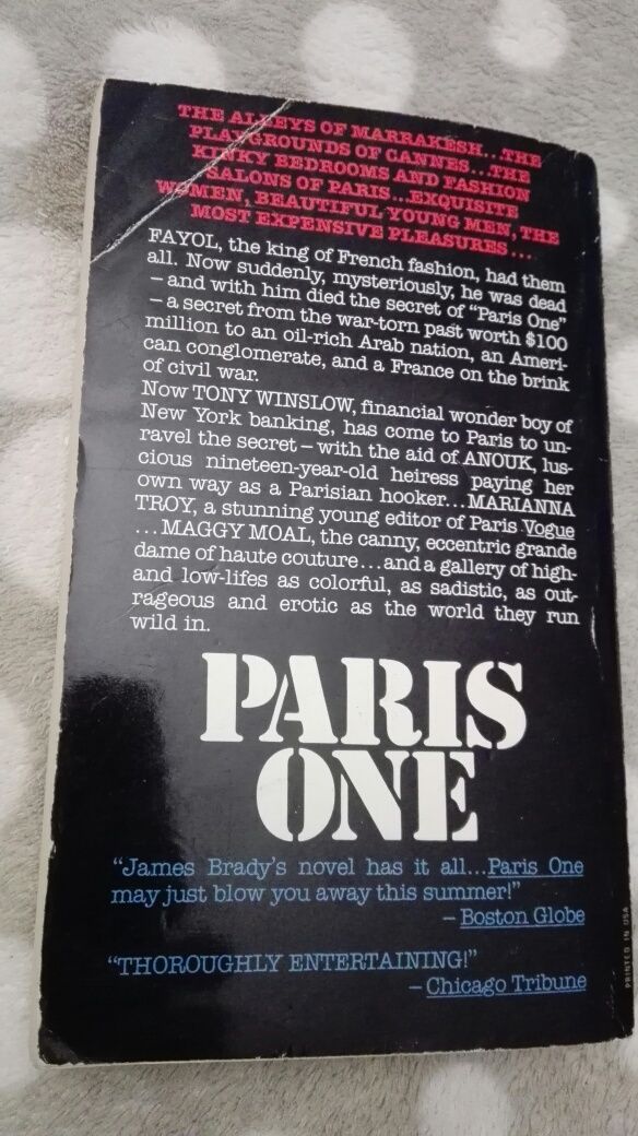 Paris one, James Brady's, thriller ang