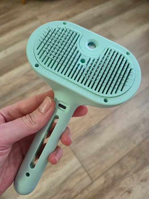 Парова масажна щітка 2в1 для котів і собак для чистки шерсті