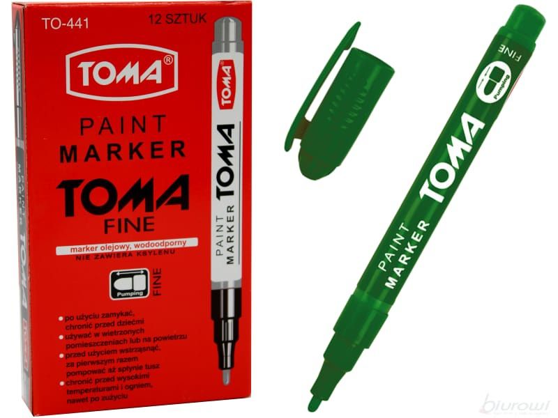 Marker permanentny czarny oraz zielony  Toma 1 szt
