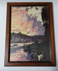 Quadro moldura O Seine em Bougeval, Noite de Claude Monet