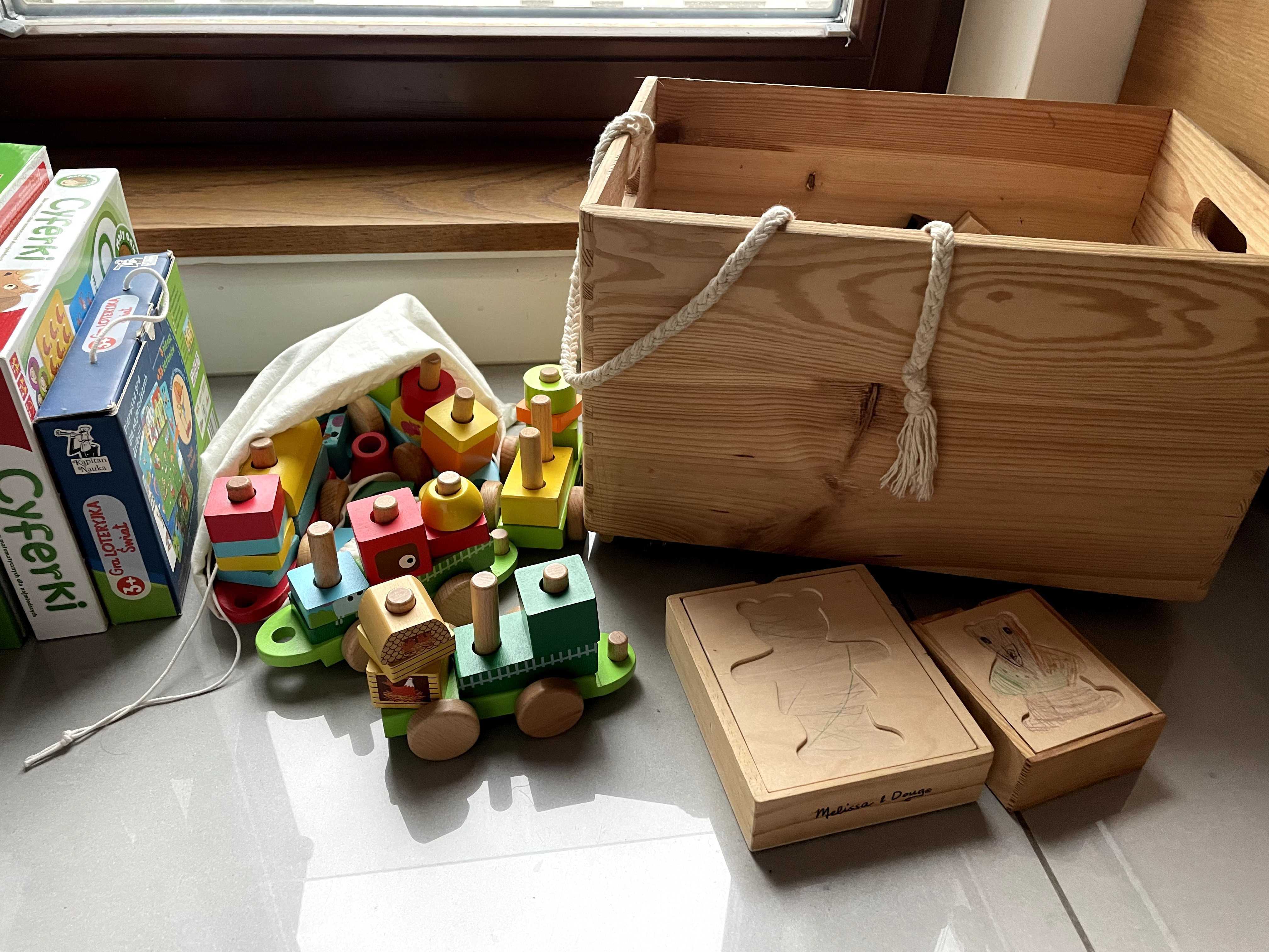 Zabawki drewniane sorter owoce Montessori