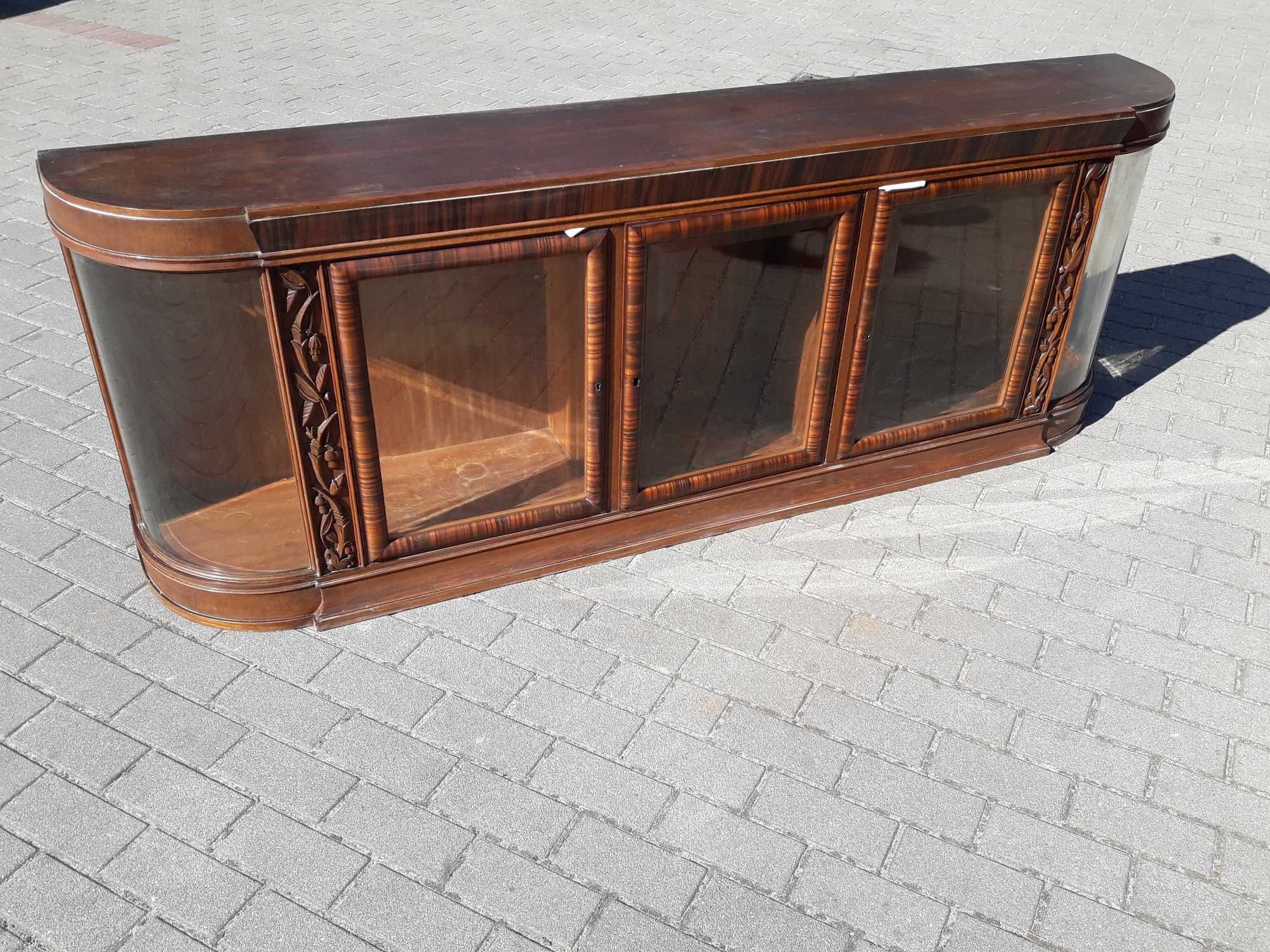 Nadstawka od przedwojenny bufet kredens Art Deco długość 200 cm dąb