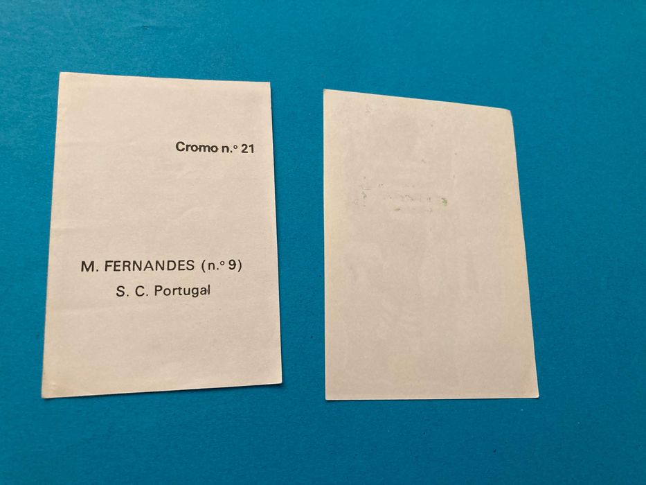 Lote de 2 Cromos de Futebol Manuel Fernandes Sporting Anos 70