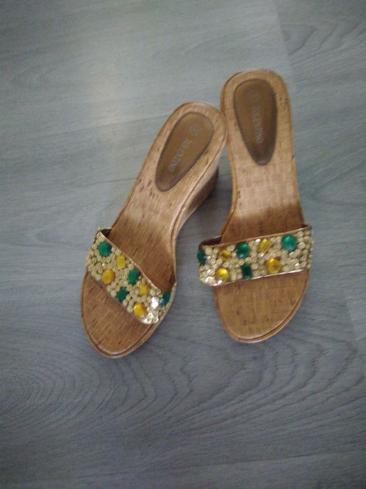 Chinelos verão saltos cunha