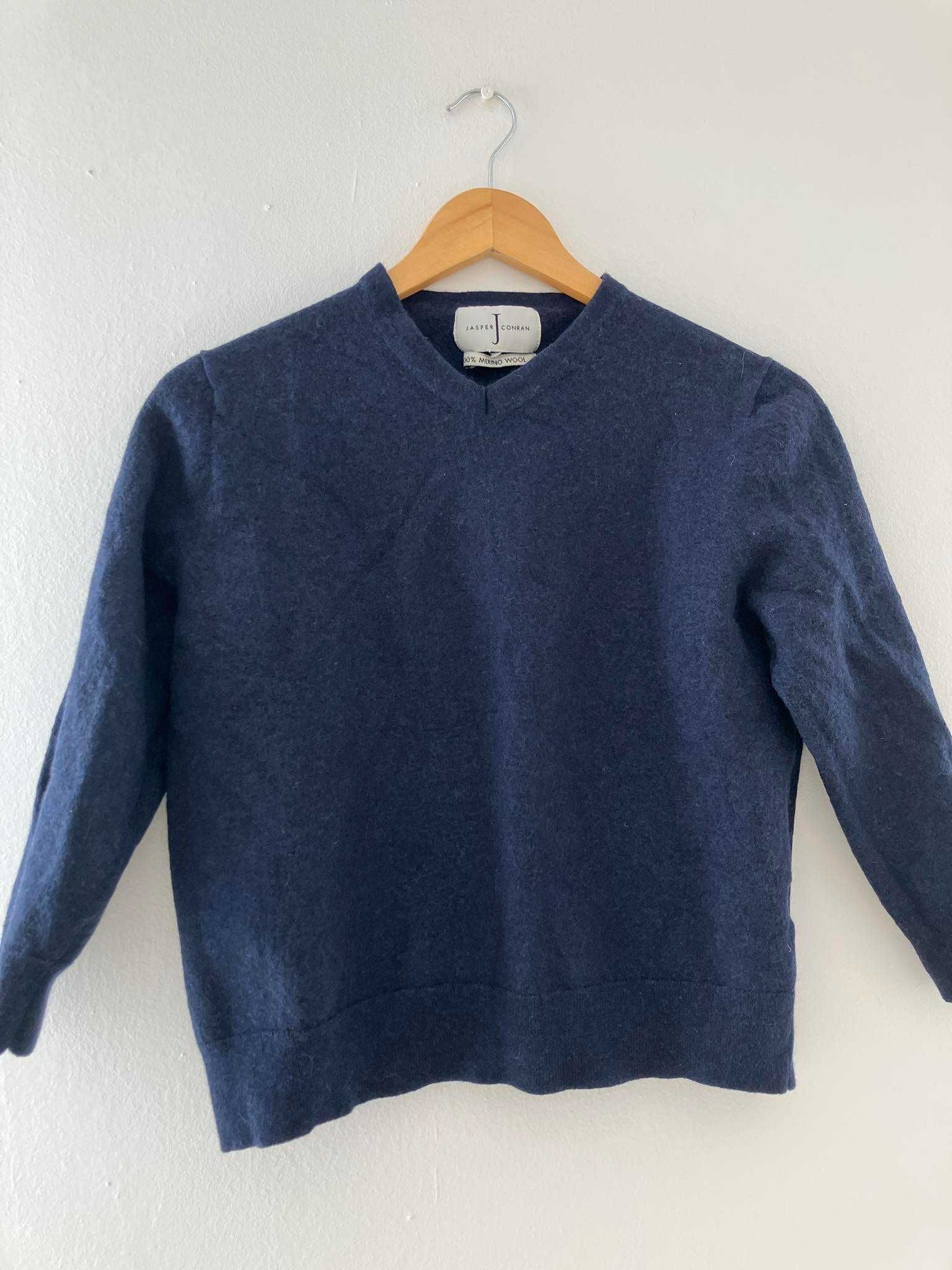 Granatowy sweter Jasper Conram 100% wełna merino