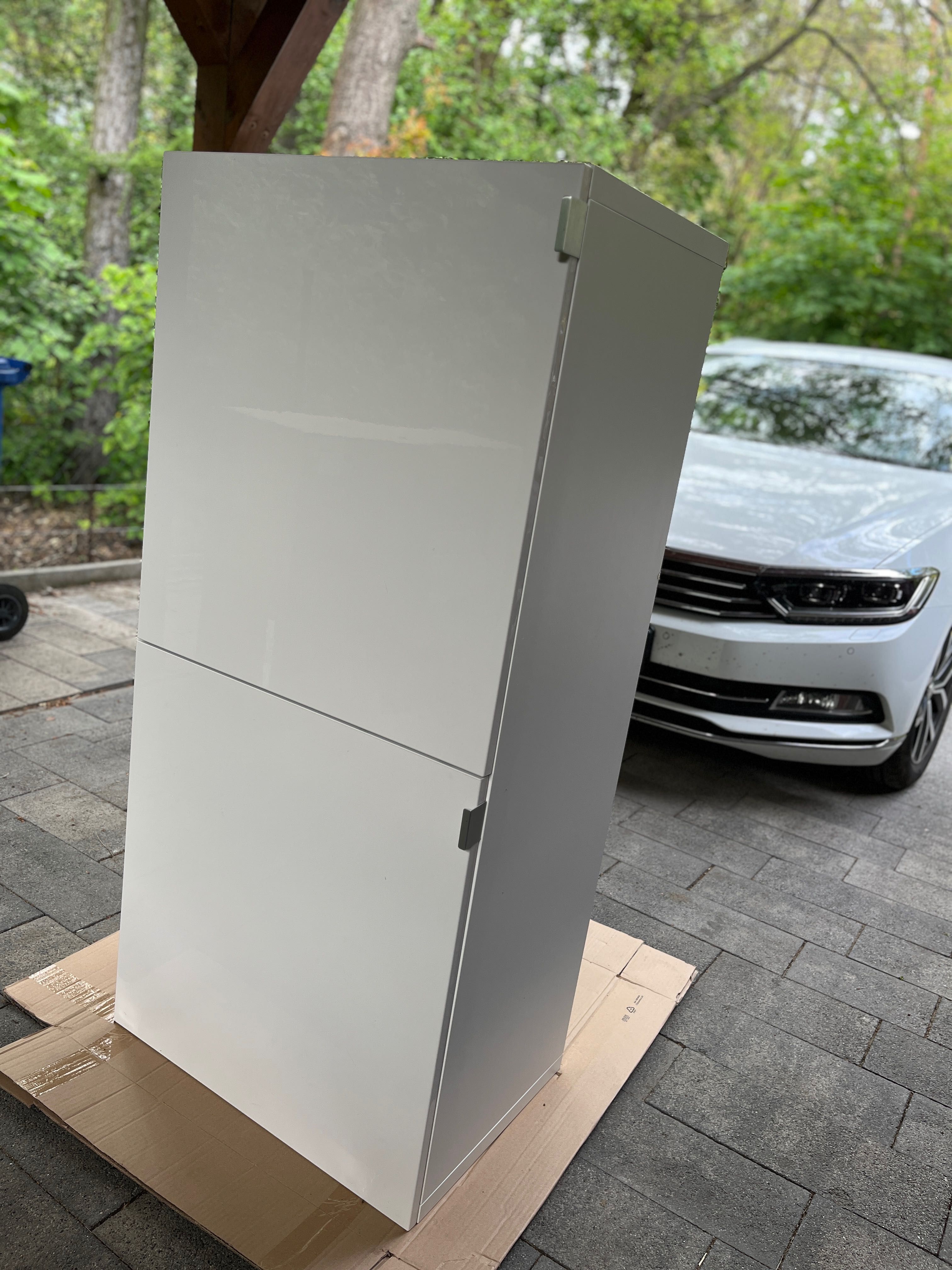 Szafka Ikea Beata 129cm plus  2x drzwi Selsviken biały połysk i półki