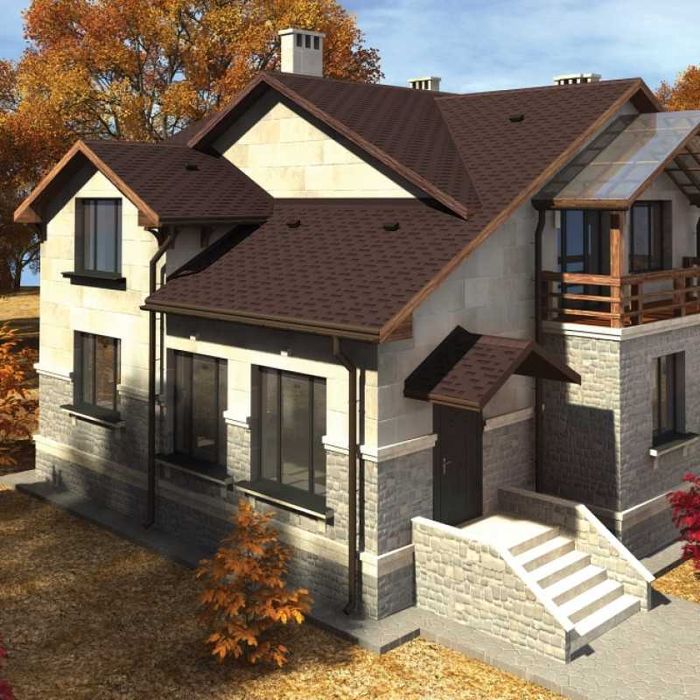 Бітумна черепиця Акваізол Акцент. Мозайка КОРИЧНЕВА. АКЦІЯ 190 грн.