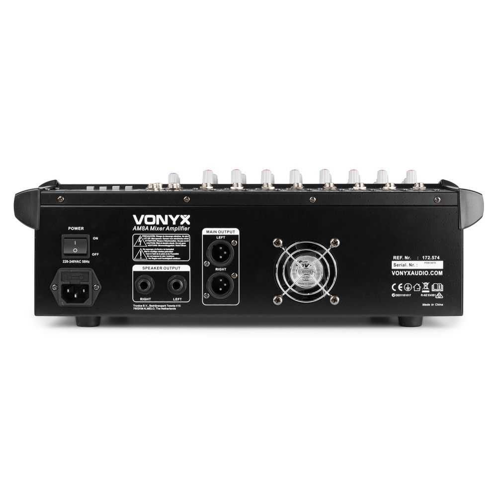 Powermikser Vonyx AM8A 8 kanałów USB Phantom +48V