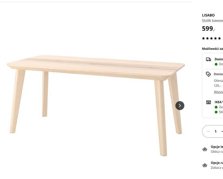 Stolik kawowy ława Lisabo Ikea