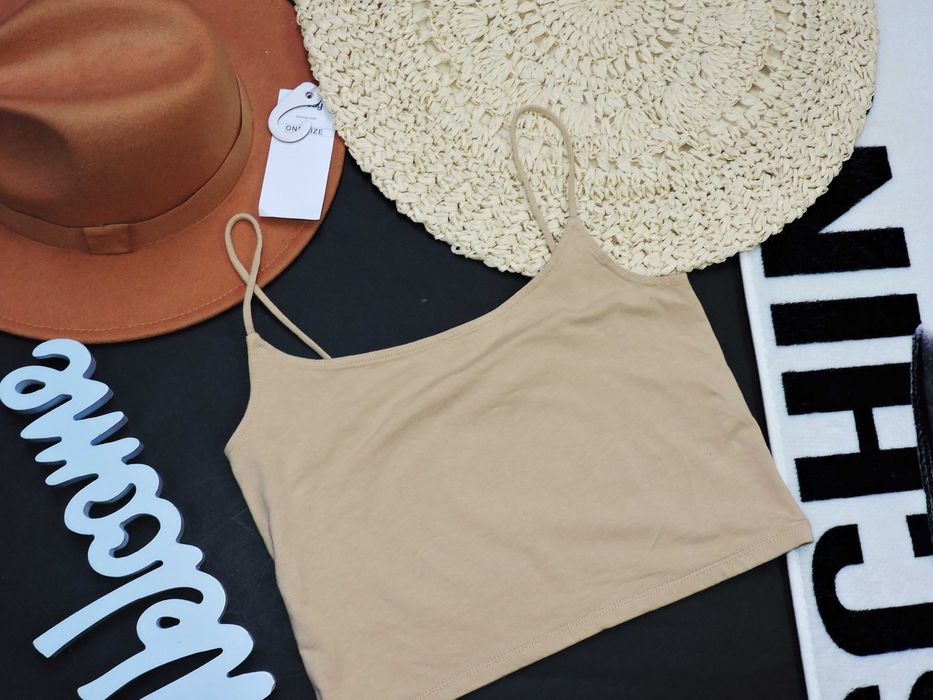 Fishbone Beżowy crop top r L