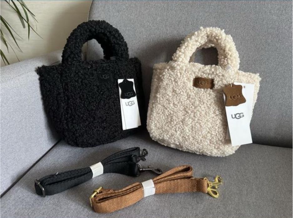 Сумка ugg теді в білому та чорному кольорах