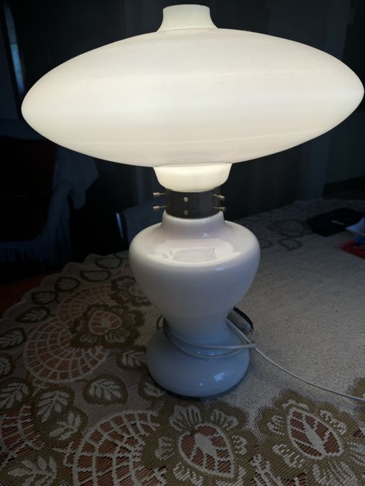 PieknaGabinetowaSzklana lampa prl retro unikat sprawna 100% orginalna