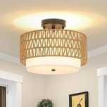 Rayofly Rattanowa lampa sufitowa Vintage Boho