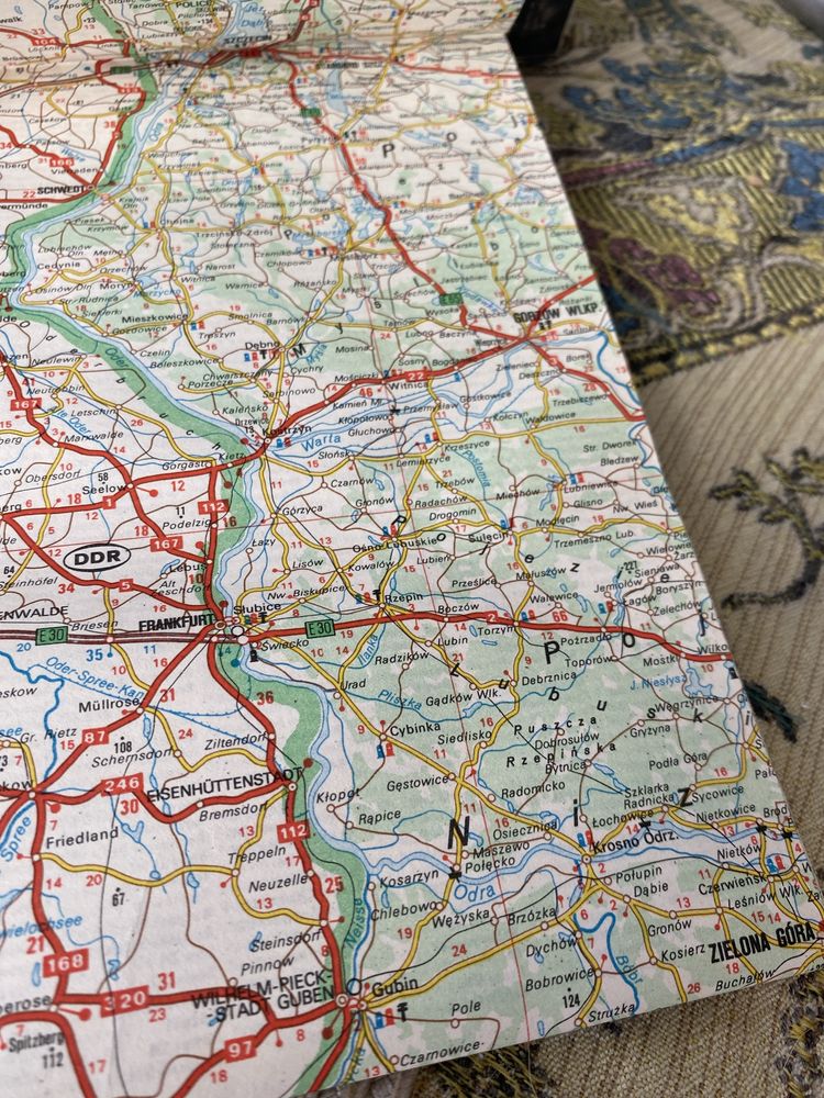 Mapa samochodowa Polski 1987 r