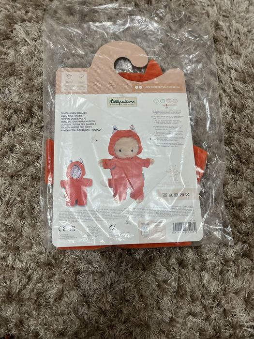 Одяг для ляльки , з вушками , комбенізон 36см