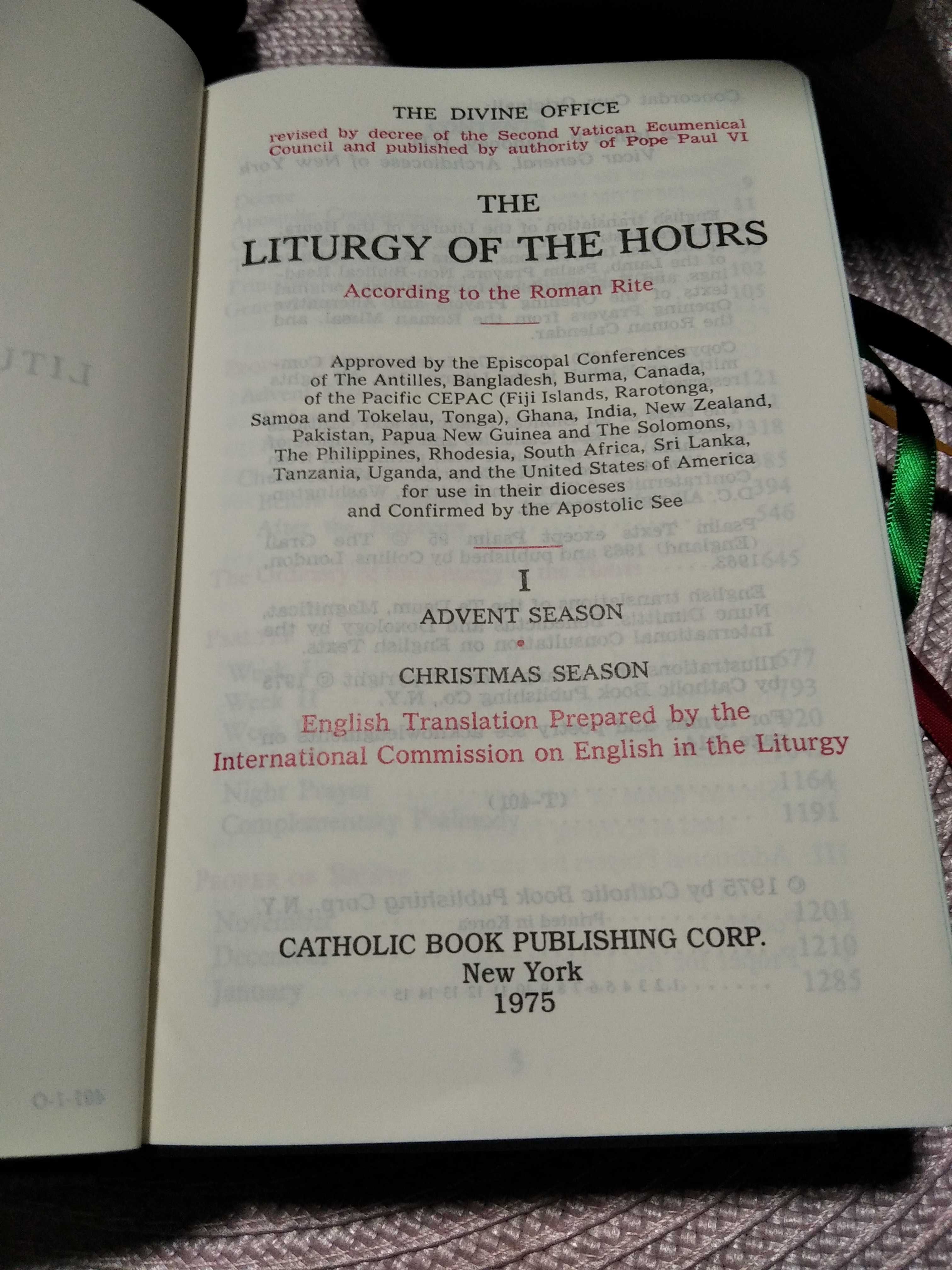 Liturgia godzin wyd. angielskie The liturgy of the hours