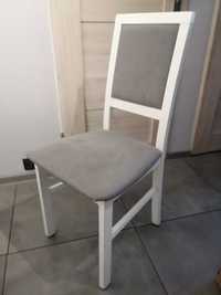 Komplet 6 krzeseł białych tapicerowanych