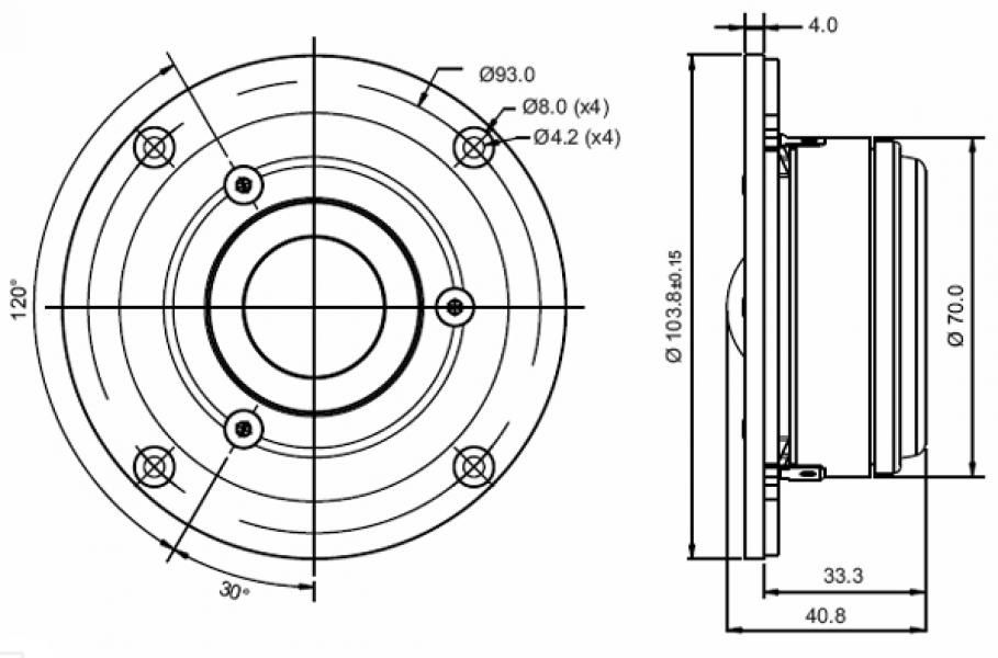 SB Acoustics SB29RDC-C000-4 tweetery wysokotonowe