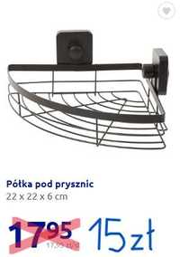 Półka pod prysznic czarny mat metal 22x22x6cm z ACTION