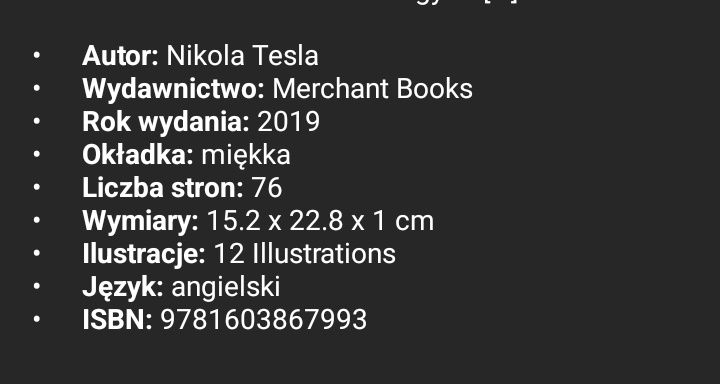 Książka Nikola Tesla jęz. ang
