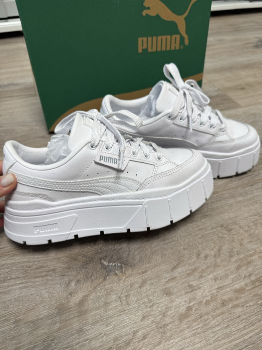 Кожанные кроссовки puma mayze stack. размер 36