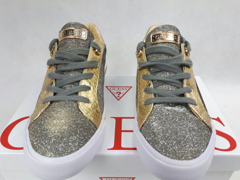 Sneakersy GUESS złote srebrne brokat FLMEG1FAM12 eu 40 trampki obuwie