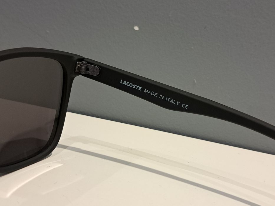LACOSTE męskie nowe polaryzacyjne okulary czarne logo filtr uv 400