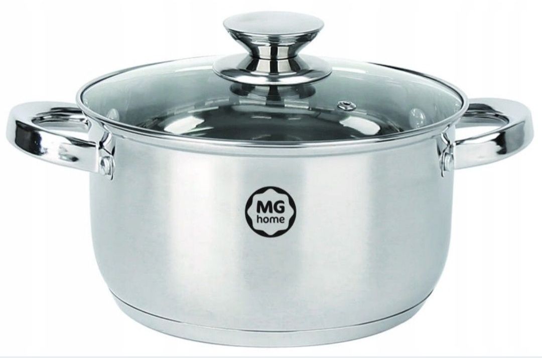 Nowy Zestaw garnków MG home MODERNO stal nierdzewna 6 el. 18/20/22 cm