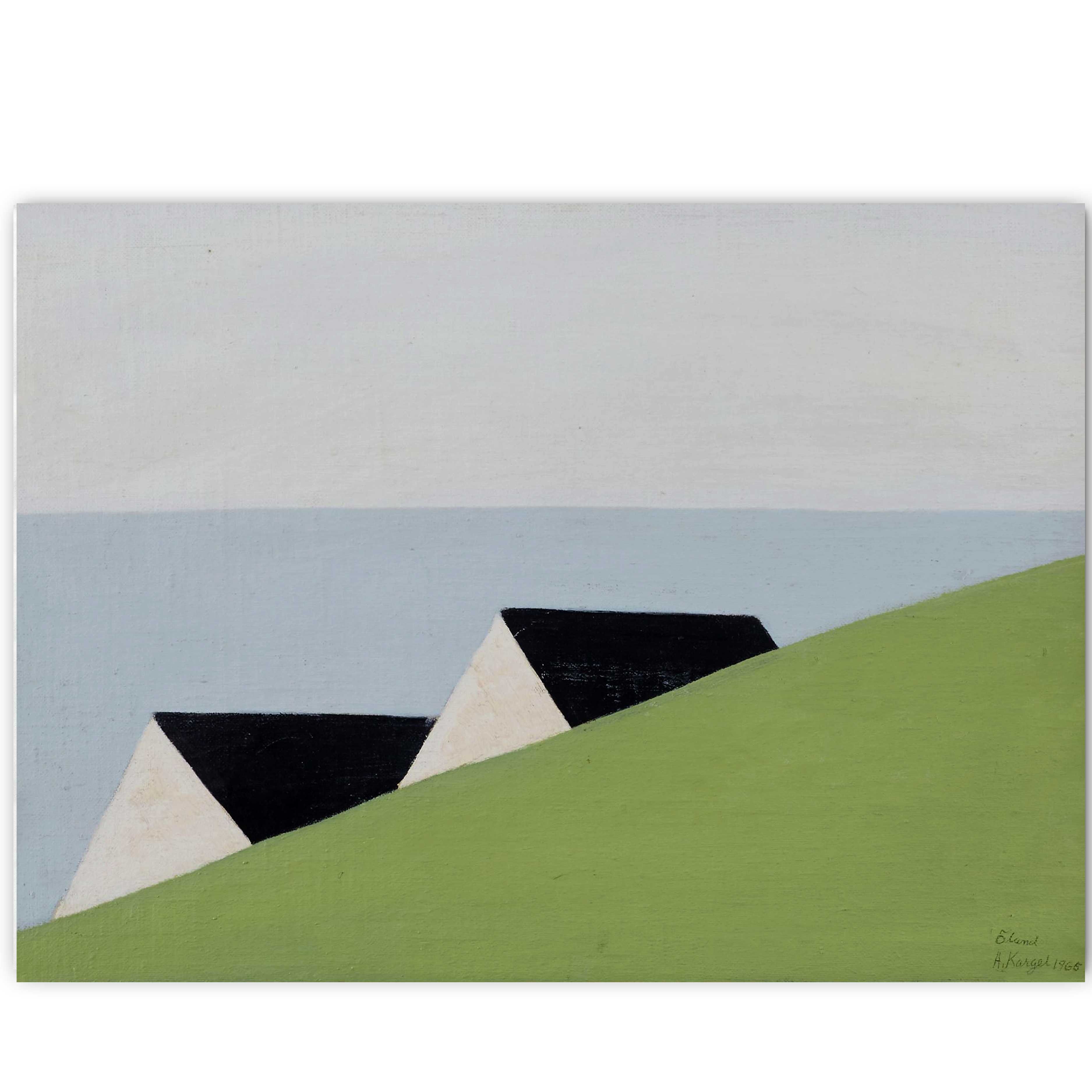 Axel Kargel domy na wzgórzu plakat minimalistyczny 70x50