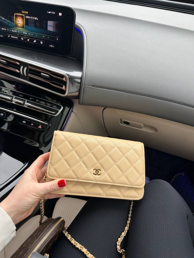 Сумка Chanel woc шкіра ікра повна комплектація бежева