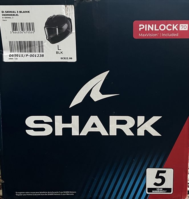 Мотошолом (HE0900EBLKL) SHARK D-SKWAL 3 Black (L)