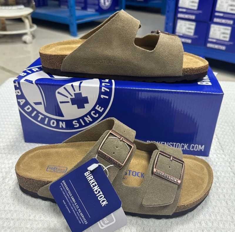Nowe Birkenstock Arizona damskie zielony Klapki R.38