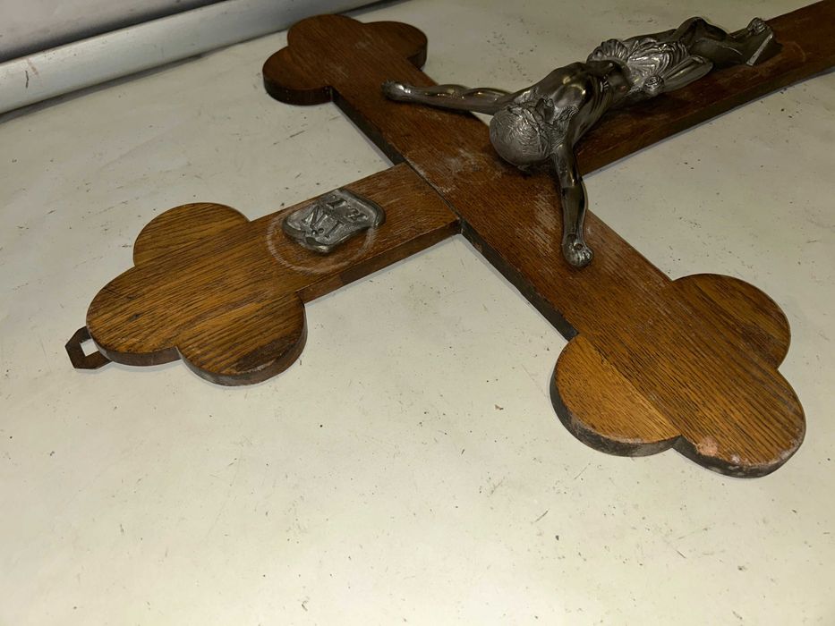 Stary ŁADNY Drewniany KRZYŻ - 90 cm