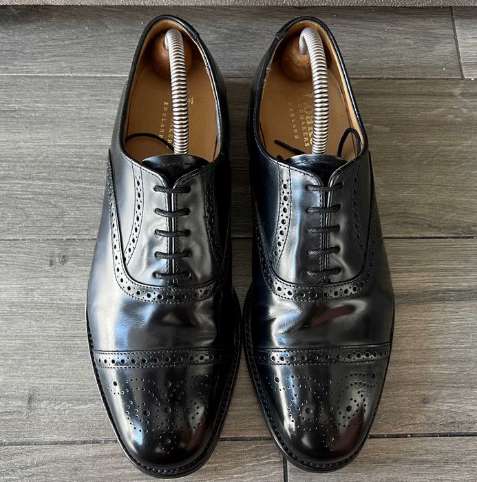 Loake р 43 англія шкіряні броги чоловічі чорні туфлі оксфорди мужские