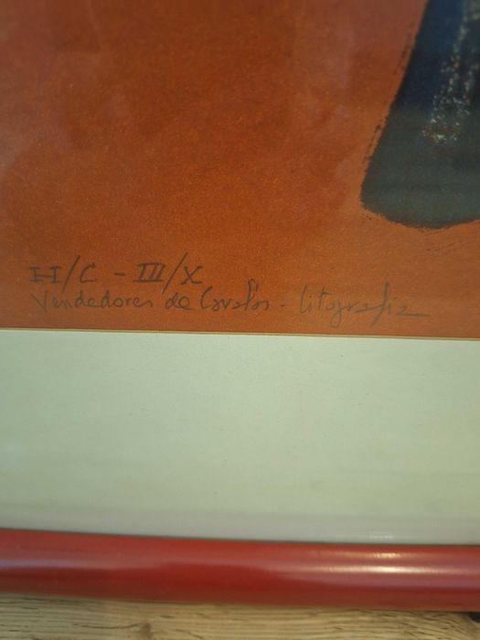 Quadro do Pintor Amândio Silva – Litografia Vendedores de Cavalos