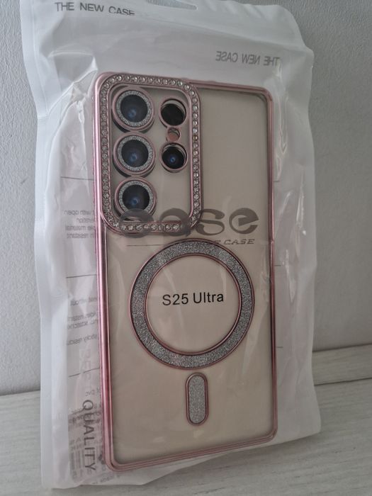 Bling Magsafe Case do Samsung Galaxy S25 Ultra różowy