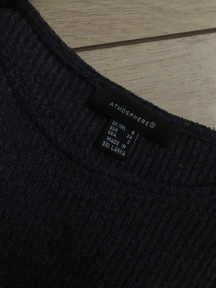 Sweter długi rękaw wycięcia na boku fioletowy atmosphere 34 XS