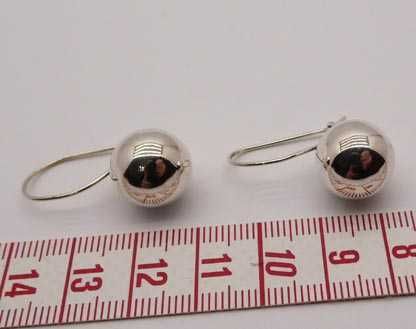 Srebrne wiszące kolczyki kulki 1,31 cm.