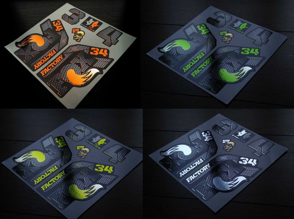 Наклейки для вилок Fox 34 металлизированные