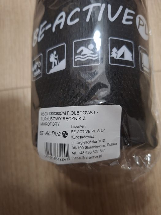 Fioletowo-turkusowy ręcznik szybkoschnący z mikrofibry NOWY 130x80