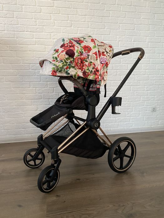 Коляска Cybex 2 в 1 Priam Lux Spring Blossom Light (шасі Rose Gold)